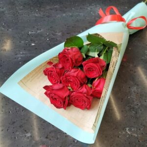 Букет из красных роз (7шт х60см)