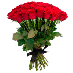 Ритуальный букет из красных роз (50шт х70см)
