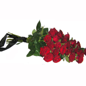 Ритуальный букет из красных роз (26 шт х60см)